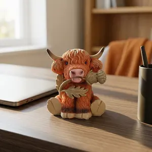 1pc Resin Bull Statue, High Altitude Bull Sculpture, Home Decor Item, Entryway Ornament, Table Desk Ornament, Living Room Bookshelf Decoration, Gift Idea
