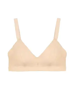 Organic Cotton Triangle Soft Bra in Wheat