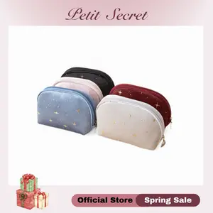 Petit Secret Velvet Makeup Bag Women's Aesthetic Cosmetic Storage Pouch Elegant Travel Toiletry Bag Holds Lipsticks Jewelry Daily Essentials TikTok Popular Luxury Gift Compact Travel Make-up Bag