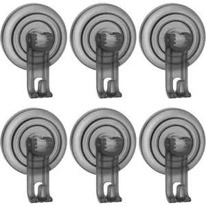 Suction Cup for Shower, Vacuum Shower Hook for, Robe, Loofah - Reuseable and Removeable Hook, Gray, 6 Pack