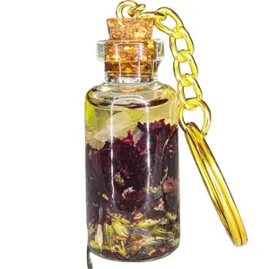 Self Love/Self Growth Keychain - Healing Charm for Confidence Inner Peace & Personal Transformation with Lavender Essential Oil Rose Quartz Bloodstone & Lavender Herb Holistic Experience - Nibiru Beauty LLC