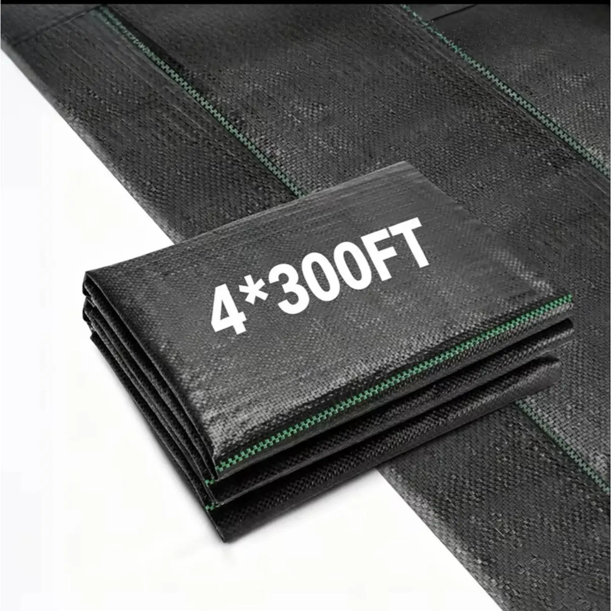 Heavy Duty 4ft x 300ft UV Resistant Woven Polypropylene Weed Barrier Landscape Fabric Permeable Garden Mat with Marking Lines for Raised Beds Yard Patio Orchard