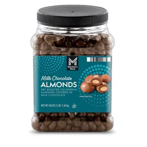 Member's Mark Milk Chocolate Almonds - Dry Roasted California Almonds Covered in Milk Chocolate - 48 oz - Dairy Rich & Calcium Boosting
