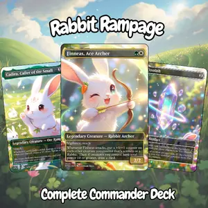Rabbit Rampage MTG Commander Deck  Custom Art Proxy EDH | 100 Card Gaming Deck Gift - Proxy EDH