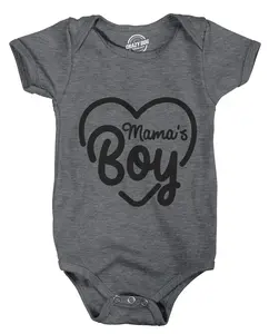 Creeper Mamas Boy Cute Funny Sarcastic Shower Baby Shirt Gift for Newborn Son Funny Baby Onesies Mother's Day Clothes for Baby Novelty Onesie Light Grey