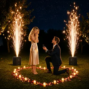 350W Mini Cold Spark Machine Set, Portable Sparkler FX Machine with Auto Safety Protection, 6-10ft Spark Effects for Wedding, Stage Events (No DMX, No Powder Included),summerwins
