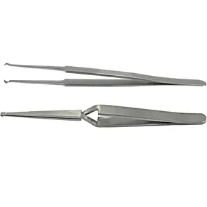 Lock Pinning Cross Locking Tweezers & Straight Round Open Slot Stainless Steel for Locksmith Pinning & Rekeying Kit Self Locking Closing Locksmith Tools Lock Pin Tumbler Tweezers(2PCS)