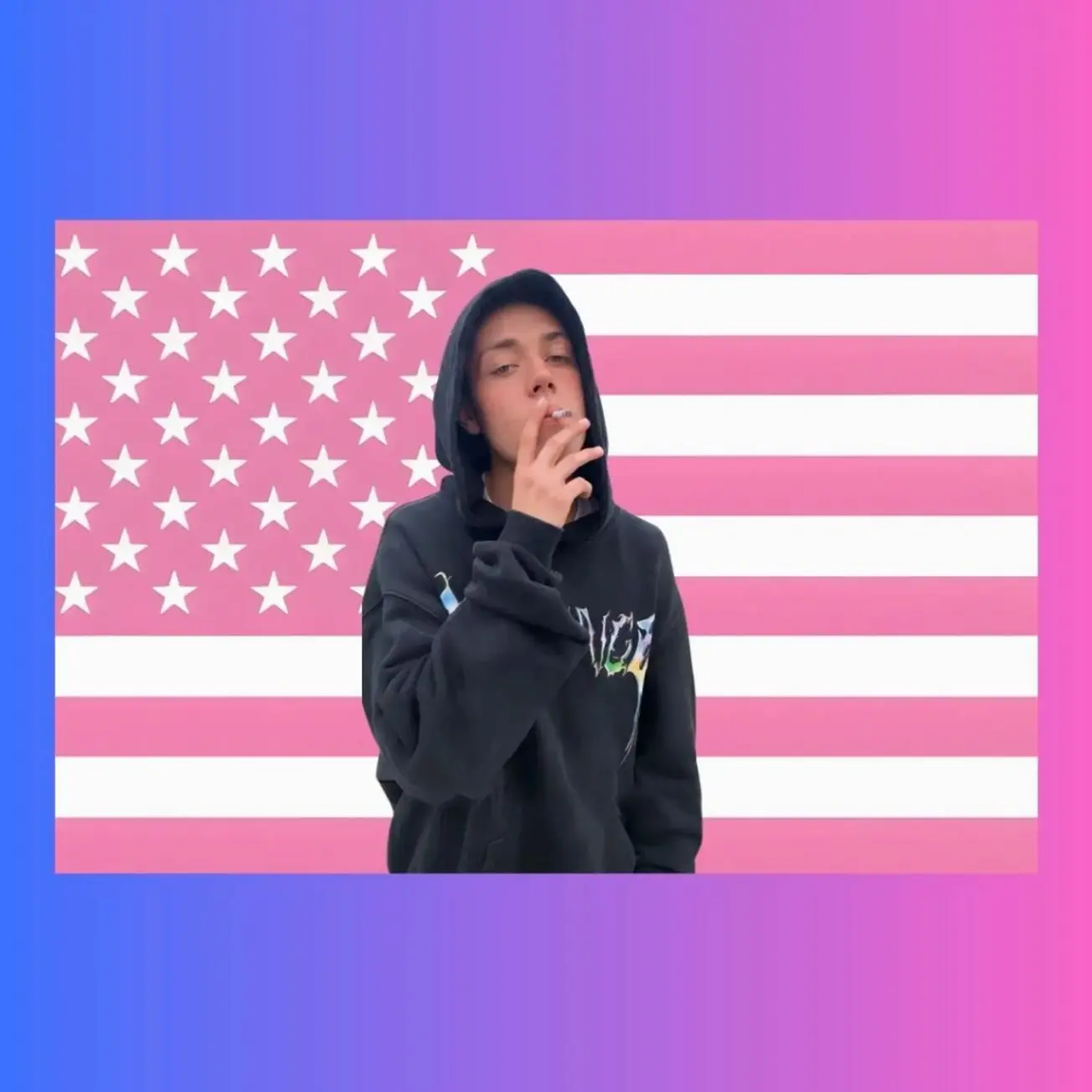 Carl Gallagher Pink Flag | American Tapestry | Shameless TV Show Wall Art | Ethan Cutkosky Banner | Edgy Dorm Decor | Streetwear Tapestry
