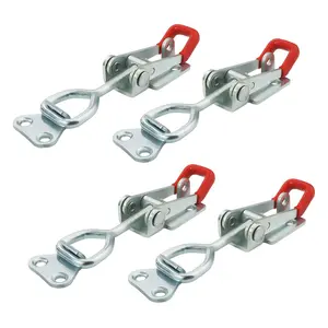 4 Heavy Duty Toggle Clamp Latch 4002 Adjustable Hardware  551lbs Holding Capacity Quick Release Pull For Box Case Trunk Industrial Equiipment Door And More (4.9inch)