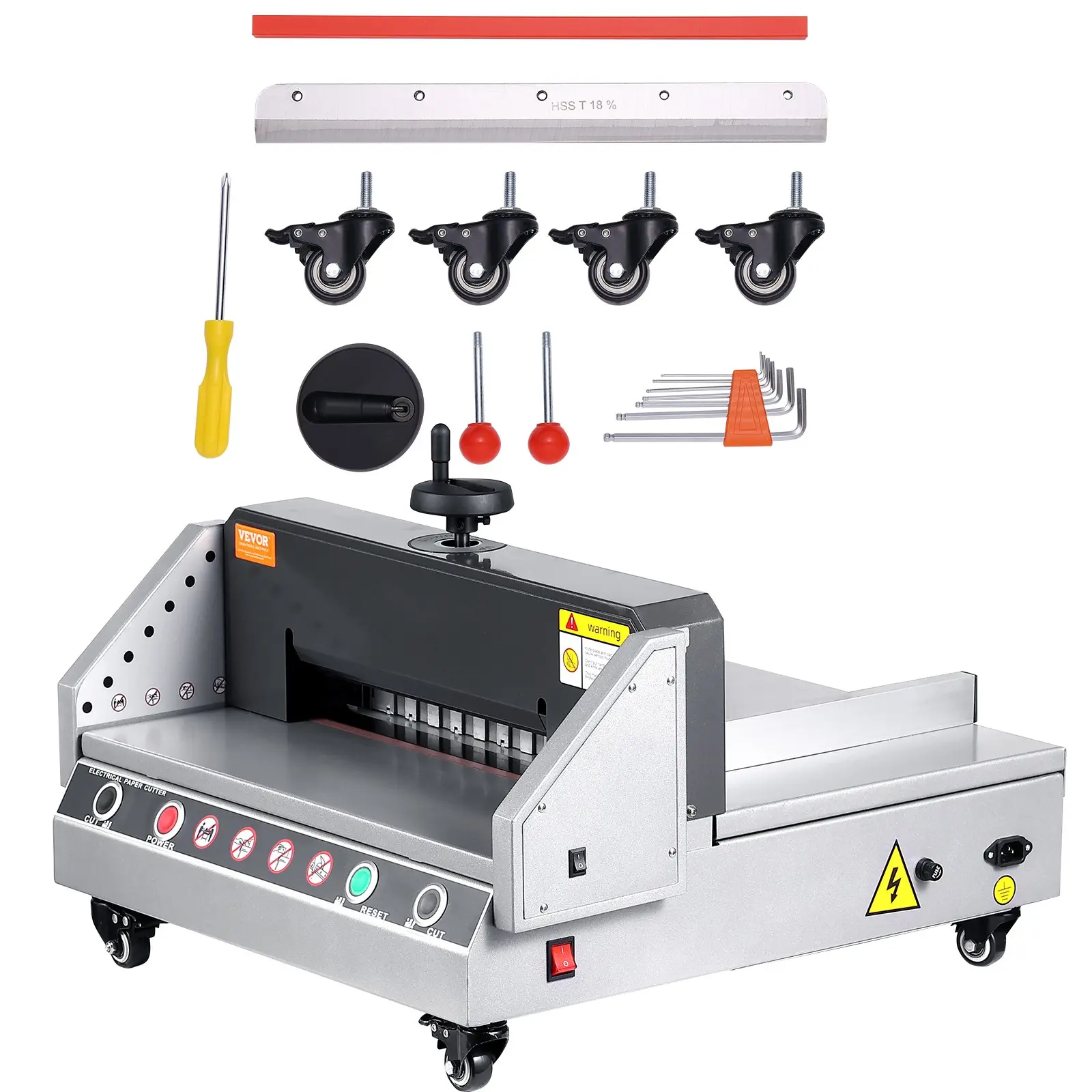 VEVOR Electric Paper Cutter, 13" /330.2mm Cutting Width, 1.57"/40mm Cutting Thickness, Desktop Paper Cutting Machine with Button Control, Electric Paper Trimmer for Office, School, Printing Plant