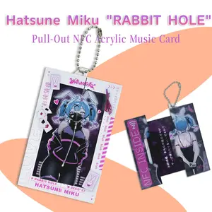 Hatsune Miku Acrylic Music Card - Unique design, full of surprises. Rabbit Hole NFC Slide Acrylic Keychain, Cool Keychains, Keychain for bags, perfect as a birthday or Christmas gift