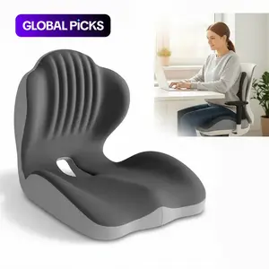 Ergonomic Memory Foam Seat Cushion with Extended Back Support, Long-Lasting Comfort for Office Chairs, Car Seats, Home Use