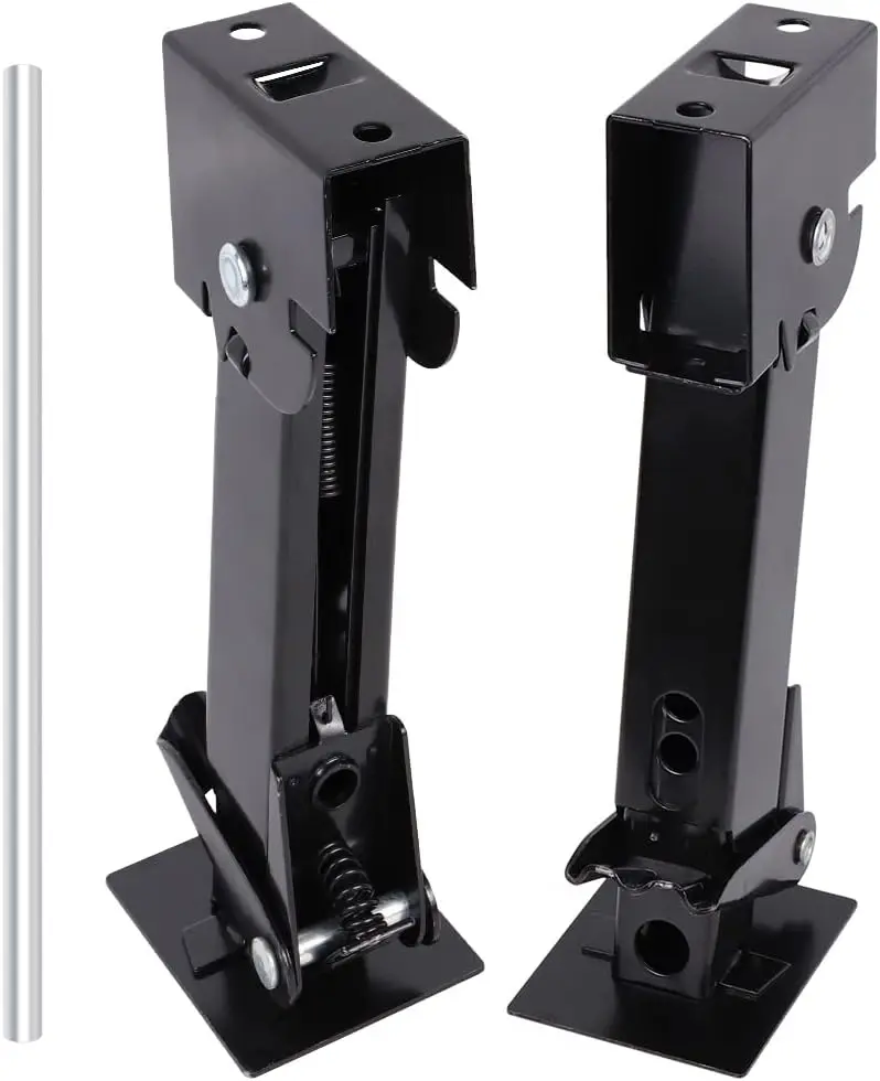 Telescoping Trailer Stabilizer Jacks - Adjusts from 11.8" to 17.7", Includes 11.8" Long Bar/Crank, 1000 lbs Capacity Each, Set of 2