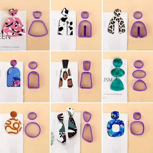 18pcs/set， Soft Pottery Mold Set - Create Unique DIY Jewelry with Geometric Shape Cutters for Clay Polymer Earrings & Pendants, Gentle on Mud, Multiple Colorful Options for Craft Lovers
