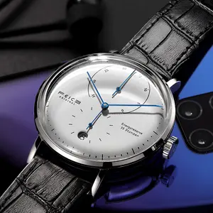 FEICE Men's Mechanical Automatic Watch Ultra-Thin Curved Luxury Design Luminous, Waterproof8 Durable |Genuine Cowhide Strap | Business & Casual Dress Watch trendy choice