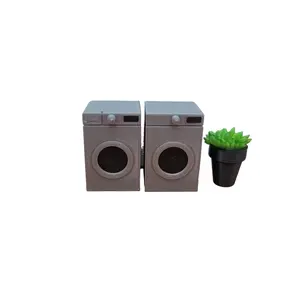 1:24 Scale Washer & Dryer Laundry Set - Doll Furniture Silver