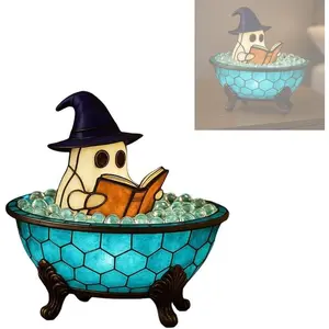 3D Physical Ghost Bubble Bath Lamp, Halloween Ghost Night Light, Cute LED Lamp for Bathroom Decor, Ghost-Themed Bathtub Accent Lamp for Halloween Party or Gift