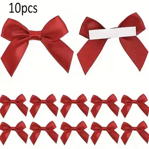 10 Self-Adhesive Satin Ribbon Bowknots, Perfect for Wedding Invitations, Gift Wrapping, Crafts, Birthdays, and Weddings Decorations, Gift Wrapping Supplies