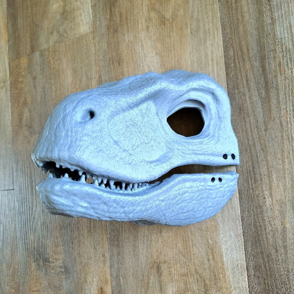 Realistic Raptor Head with Movable Jaw 3D Printed for Fursuit Cosplay ...