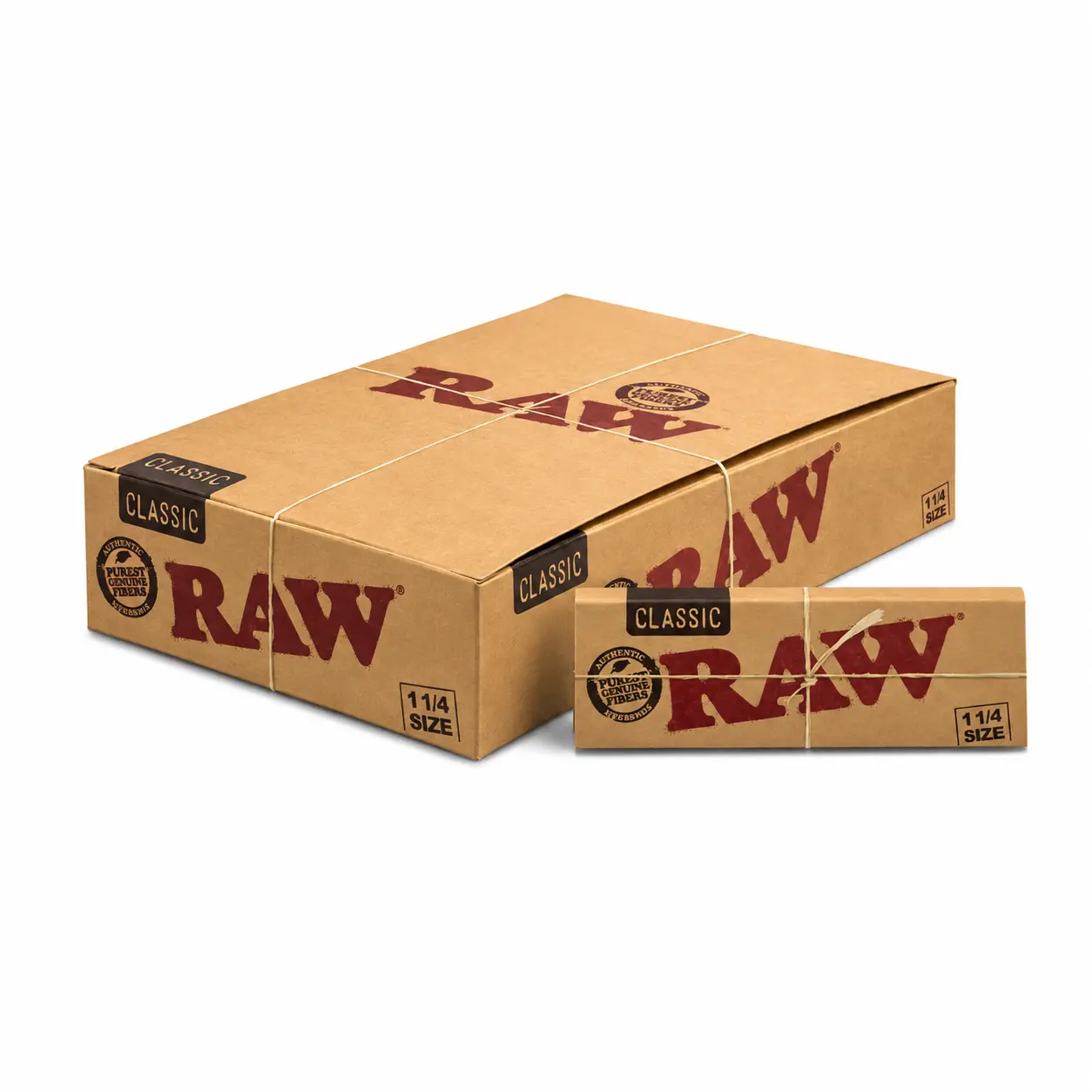 Unrefined Classic 1 1/4 Size Paper Sheets, Full Box, 24 Packs, Ultra-Thin Paper Material