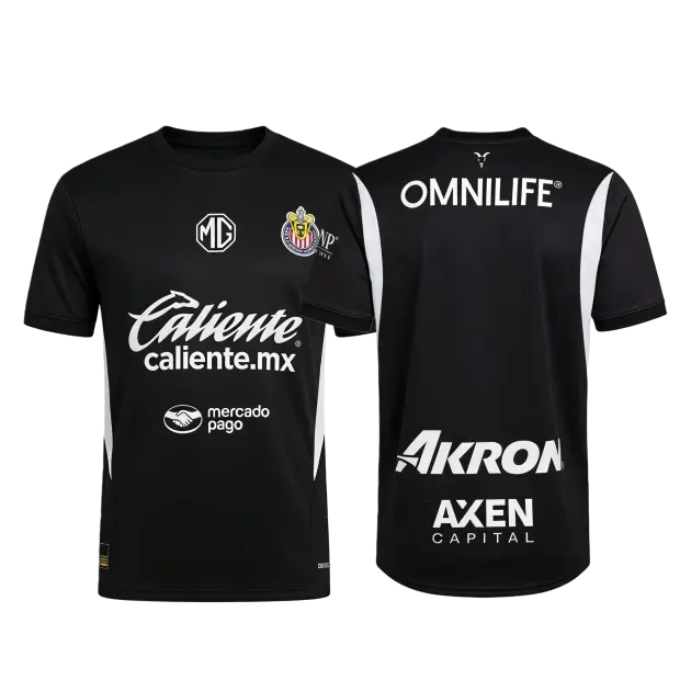 24 25 New Chivas Mexico Black Goalkeeper Short Sleeves Soccer Jerseys Fans Edition Top