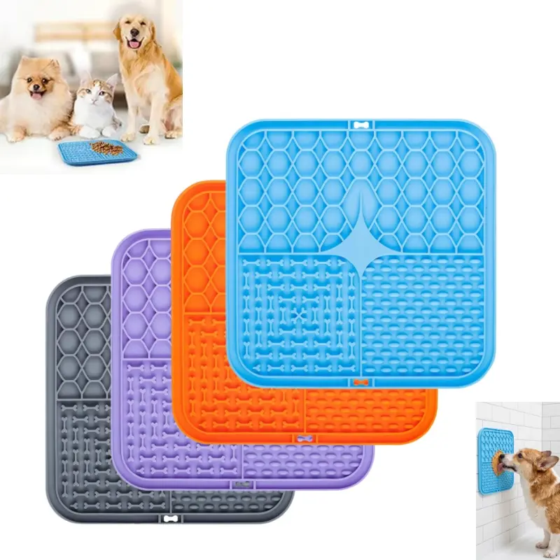 [Back to School]Silicone Dog Lick Pad, Slow Feeder Mat, Lick Mats, Anti-Choke Suction Cup, Non-Slip Dog Food Bowl, Stress Relief Pet Accessory, Puppy Feeding, Slow Feeder Bowls, Distract Dog Attention-MM1