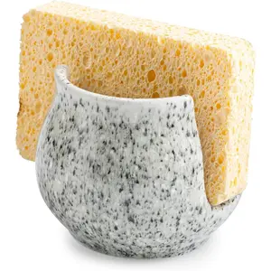 Sponge Holder for Kitchen Sink, Ceramic Dish Sponge Dish Rack Scrubby  Kitchen Organizer Cute Sink  Organizer, Farmhouse Decor, Speckled Glaze