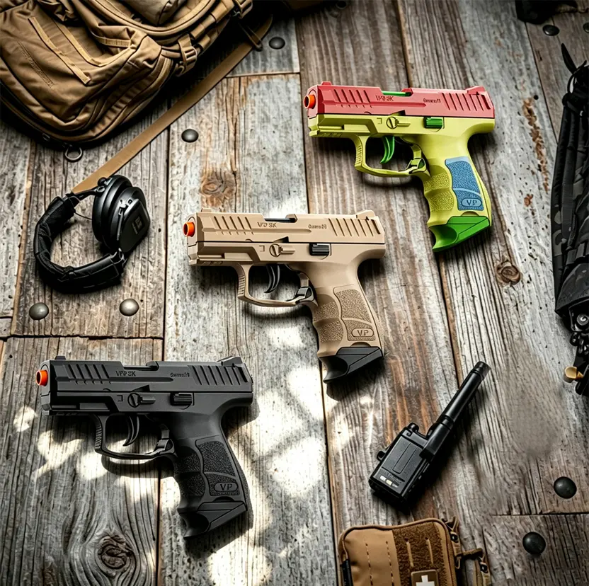 Miniature toy gun, outdoor toy for children; the non-removable orange muzzle ensures safe play for children—a perfect holiday gift for kids