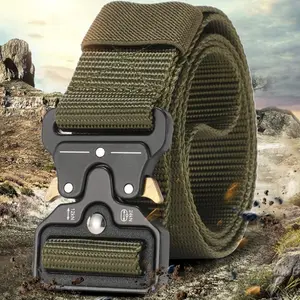 Men'S Belt Outdoor Hunting Tactics Belt Multi Functional Buckle Nylon Belt High Quality Marine Corps Canvas Belt Tactical Accessories