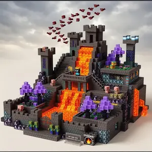 100pc magnetic building block set, Hell Lava magnetic building block set, suitable for boys, 100-piece high-quality STEM interactive fun construction kit, suitable for children aged 3-8, birthday gift toy, stress relief toy