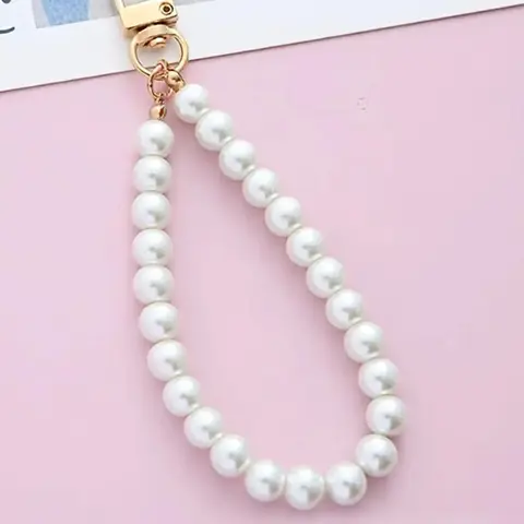 Faux Pearl Bead Decor Keychain, Elegant Keychain for Women & Girls, Fashion Keychain for Daily Clothing Decor, Trendy All-match & Exquisite Keychain for Birthday Gift, Keychain Kawaii, Aesthetic Keychain, Beaded Keychain, Key Rings