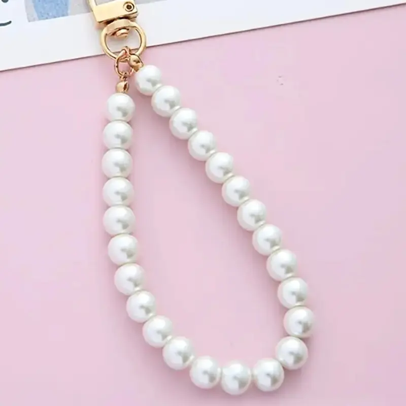 Faux Pearl Bead Decor Keychain, Elegant Keychain for Women & Girls, Fashion Keychain for Daily Clothing Decor, Trendy All-match & Exquisite Keychain for Birthday Gift, Keychain Kawaii, Aesthetic Keychain, Beaded Keychain, Key Rings