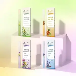 {4 in 1}Ximonth 4 flavors Herbal Diffuser Set with Mullein Thyme & Mint Extracts for Lung Cleanse Sleep Support 600 Uses Natural Remedies for Wellness