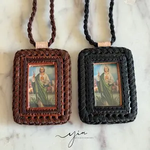 Mens San Judas Escapulario Cross Charm Necklace Dainty Cross Necklace