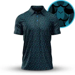 Funny Golf Polo � Humorous All-Over Print, Moisture Wicking, Stand Out Unique Golf Apparel � Men's Tropical All Over Print Polo