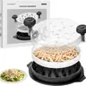 Cleangor Twist Meat Shredder Tool - 10in Food-Grade Transparent Plastic Lid, Removable Tray, Ergonomic Anti-Slip Handle, Non-Slip Base, Included Scoop, Shred Pork/Beef, Fine to Coarse Adjustment | Kitchen Gadget Utensil