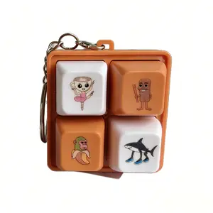 Creative Stress Relief Lightweight Keychain, LED Light-Up Sound Effects, Backpack Pendant, Wooden Stick Figure Design, Fun and Unique Accessory, Light Up Keys, Relaxing Accessory