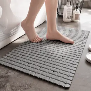 1pc PVC Non-Slip Bath Mat with Suction Cups with Drain Holes, 27.9*15.7inch/71x40cm Shower Mat Safe Mat, Bathroom Mat, Easy Dry Ideal for Bathroom Kitchen RV Greenhouse