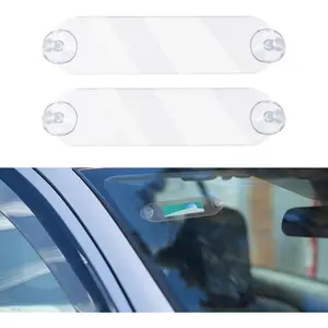 2 count EZ Pass Holder with Adhesive and  Suction Cups, Transponder Holder for Windshield Universal Toll Pass Windshield Mount for Toll Passes
