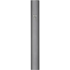 Alumium Mezuzah Case in Silver Shin Design Weatherproof Door Mezuza Judaica Art for Home Blessing (Titanium, 6 Inches)