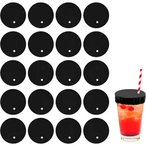 20pcs Drink Cover Scrunchies, Women's Drink Protectors Lids with Straw Holes for 6-16cm/2.43-6.2 Inch Drug-Proof Reusable Beverage Covers for Nightclub Parties