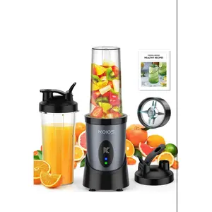 KOIOS Smoothie Blender, 900W Personal Blender for Shakes and Smoothies for Kitchen with 2 No-BPA 22oz Portable Cups, Single Serve Smoothies Maker Mixer for Juices, Nutritious Recipe (Grey Blue)