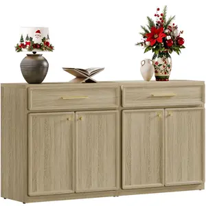 SICOTAS Storage Buffet Cabinet with Drawer, Large Sideboard Cabinet with Drawer, Modern Kitchen Buffet Credenza with Ample Storage for Living, Entryway