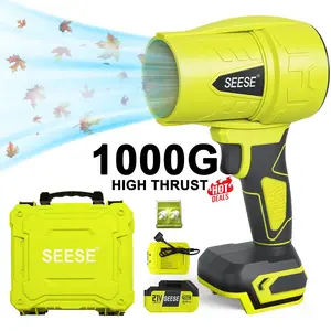 SEESE Cordless Leaf Blower Violent Turbo Fan, Brushless Pure Copper Motor Jet Fan with Battery, Cordless TurboSuper Power Air Duster for Car Drying, Post-WashCleaning & Snow Removal