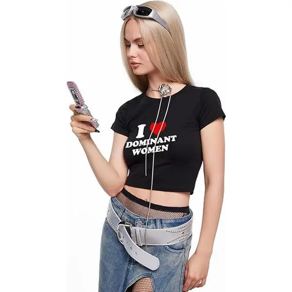 I Love D Women Y2K Baby Tee