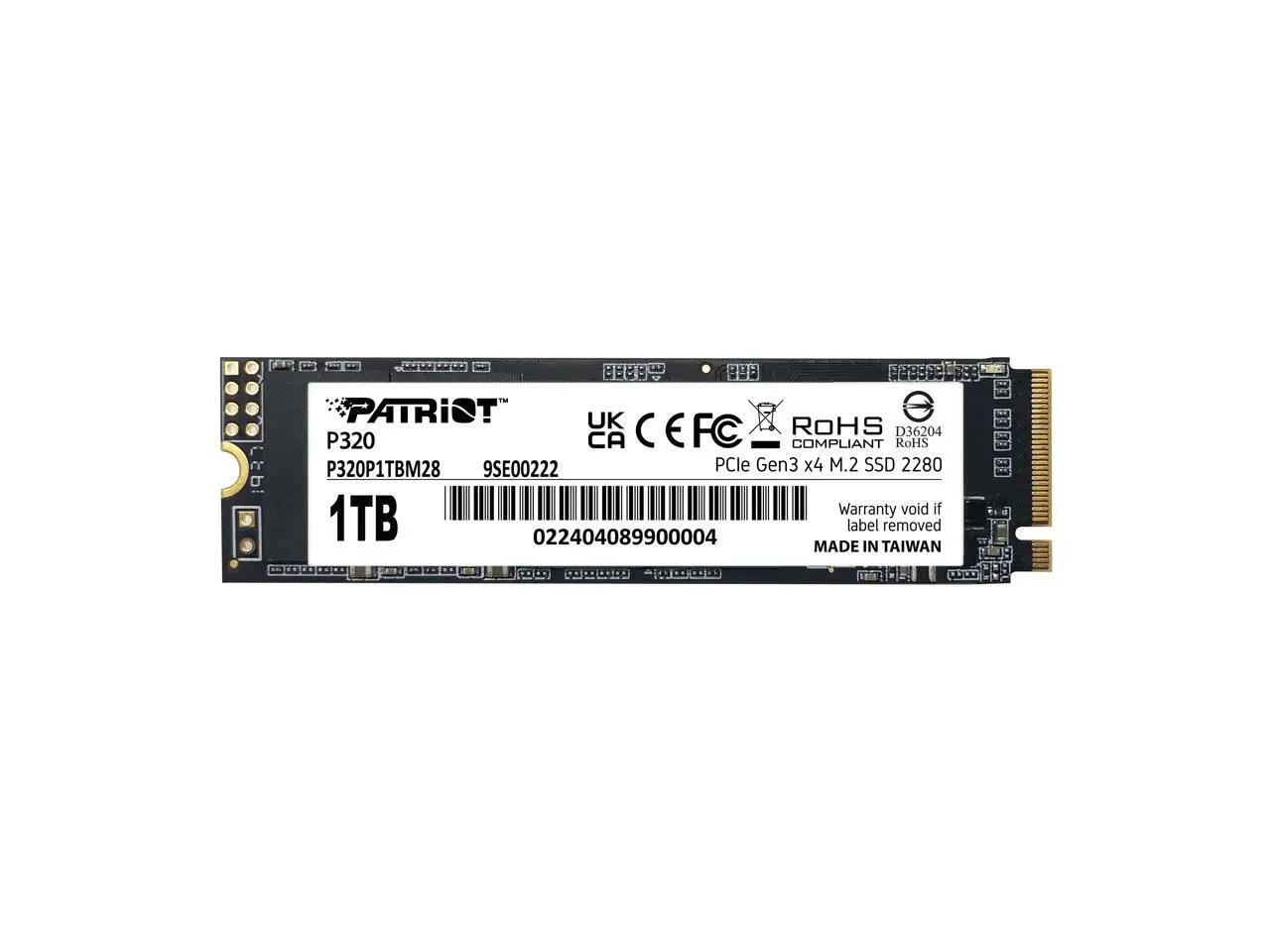 Patriot P320 M.2 2280 1TB PCI-Express 3.0 x4 Internal Solid State Drive (SSD) P320P1TBM28 Up to 3,000MB/s Patriot P320 M.2 2280 1TB PCI-Express 3.0 x4 Internal Solid State Drive (SSD) P320P1TBM28 Up to 3,000MB/s