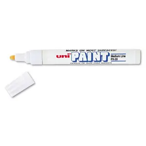 Uni-Ball UBC63613 Medium Bullet Tip Permanent Marker, White