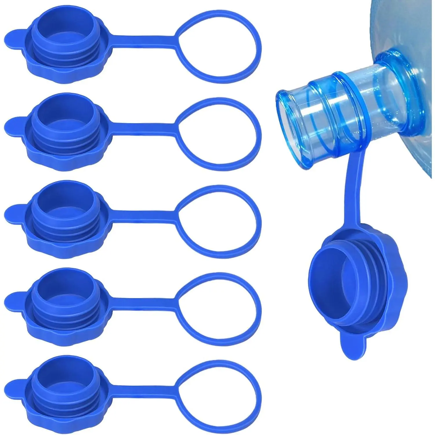 ?5 PCS?3 & 5 Gallon Water Jug Cap, Upgrade  Replacement Caps, Non Spill  for 55mm Water Bottle