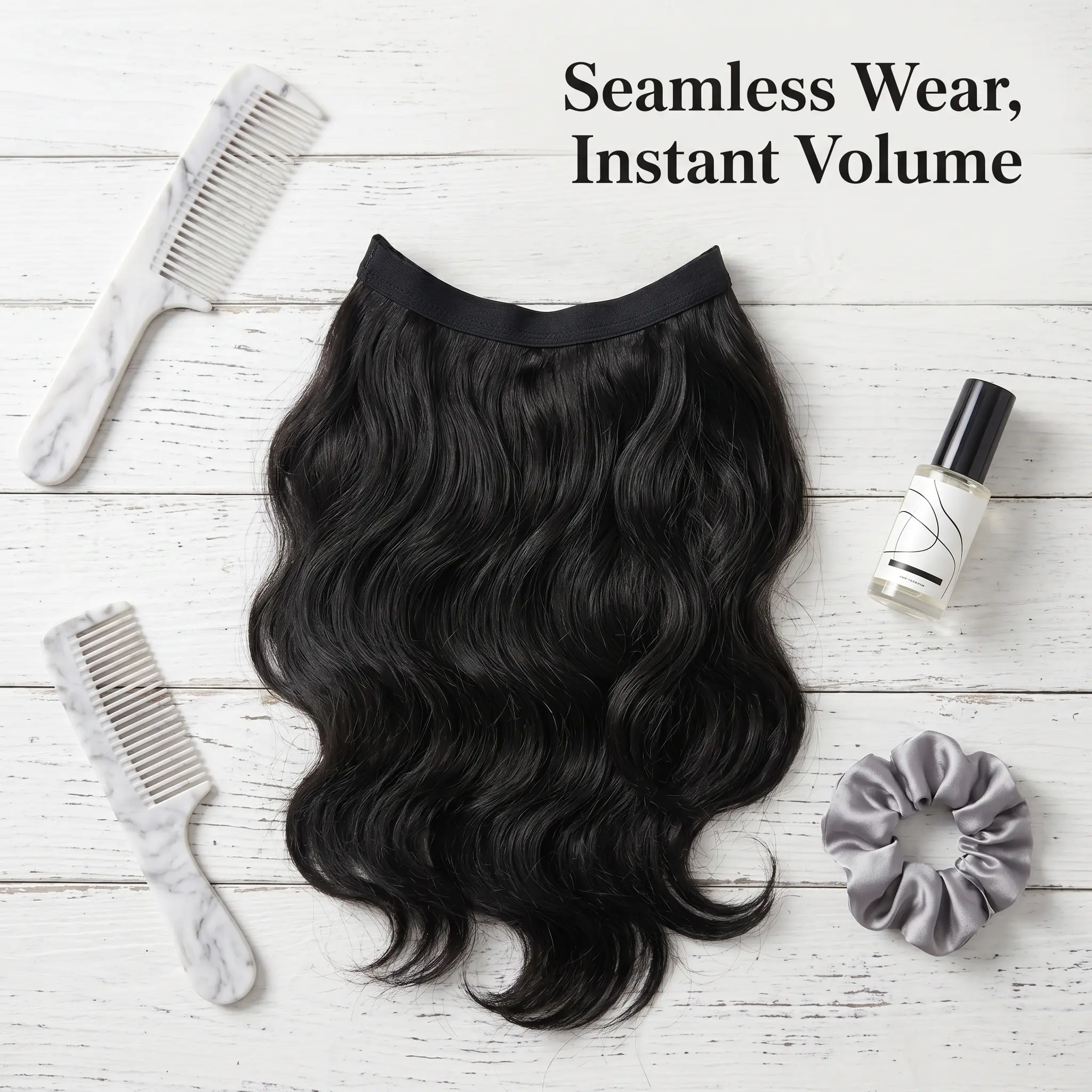 Invisible Halo Hair Extensions, 16"/20"/24" Wavy, Instant Hair Volume Undetectable