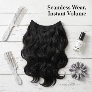 Invisible Halo Hair Extensions, 16"/20"/24" Wavy, Instant Hair Volume Undetectable